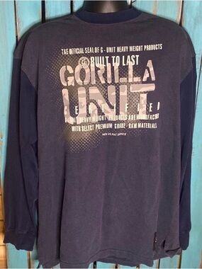 Y2K Gorilla Unit G-Unit crewneck sweatshirt size XXL blue white 50 Cent